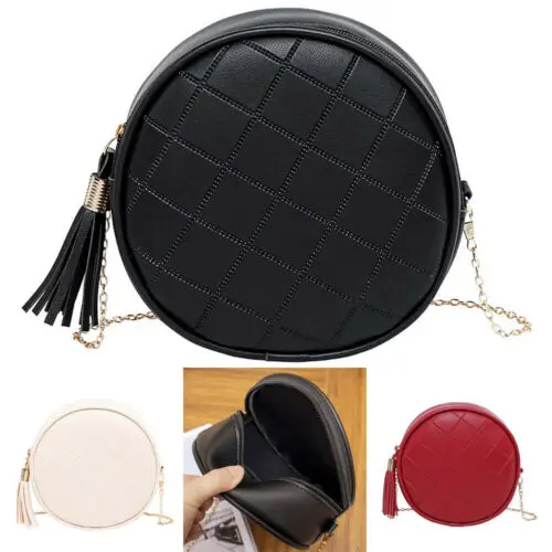 

Fashion Women Round Chain Bag Pu Leather Shoulder Crossbody handbag Messenger