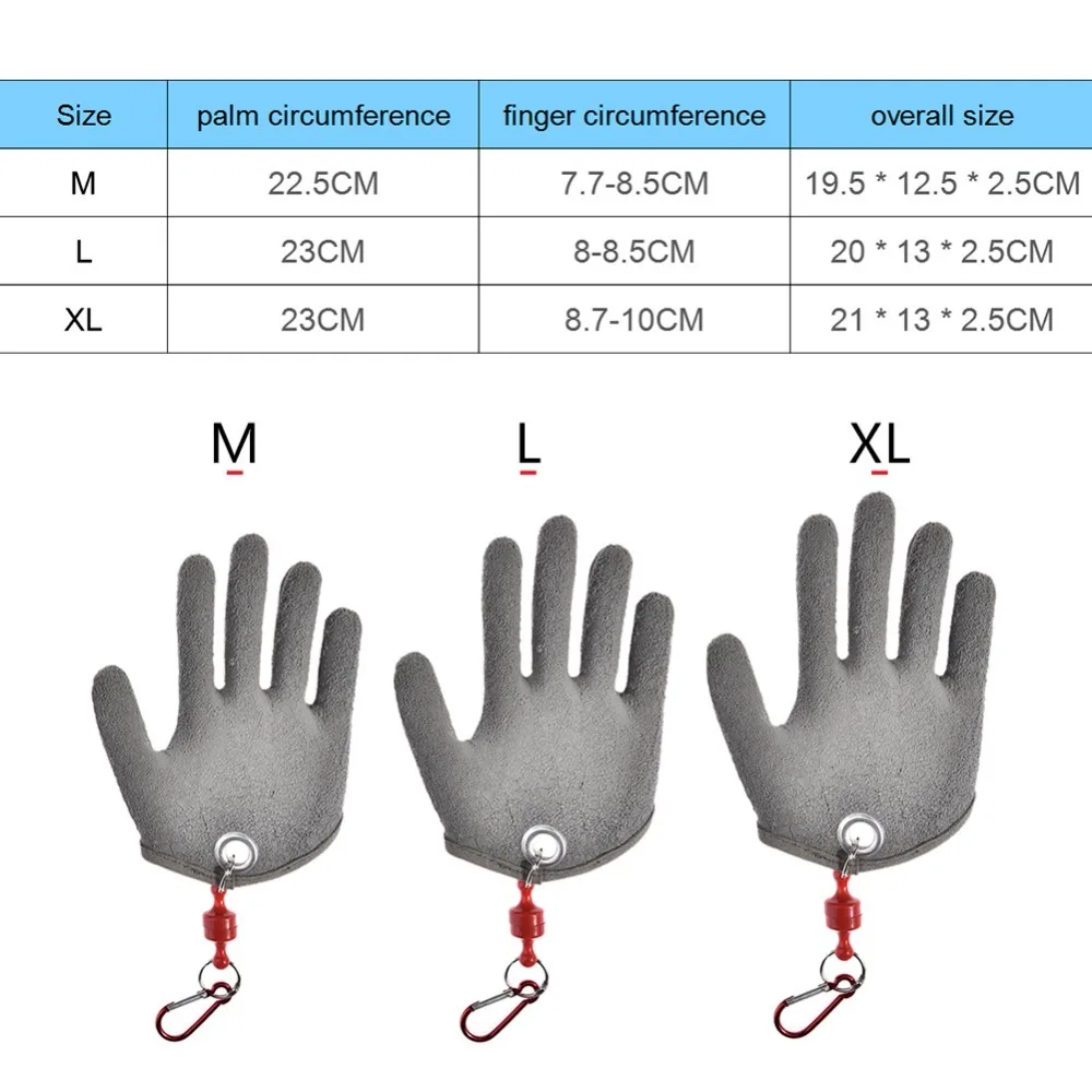 1 шт. рыбной ловли Goves противоскользящие Водонепроницаемый PE Нейлон Перчатки для рыбалки анти-вырезать укус Прихватки для мангала Для рыбалки
