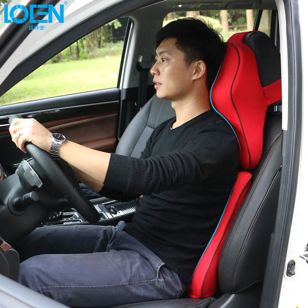 LOEN High Grade Space Memory Foam Car Lumbar Support Pillow Auto Neck Headrest Breathable Flax Cloth | Автомобили и мотоциклы