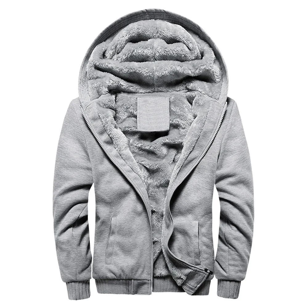 Jacket Men New Brand Winter Thick Warm Fleece Zipper Jacket Coat for Mens SportWear Tracksuit Male European Hoodies#30