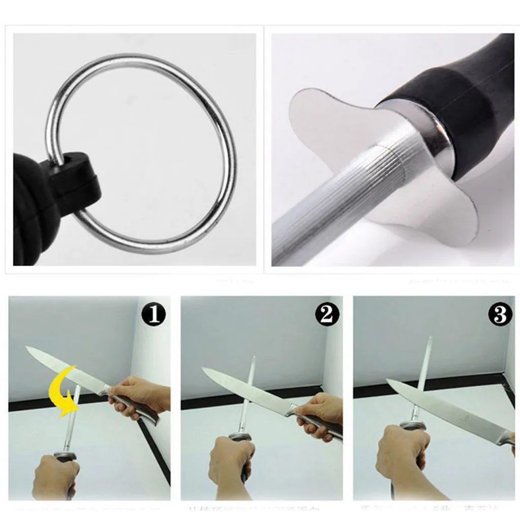 1 шт. качество 10 дюймов точилка для ножей из углеродистой стали заточка стержня повара с пластиковой ручкой кухонные ножи заточные инструменты musat#3