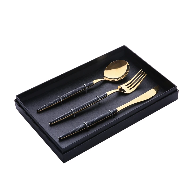 

European stainless steel steak knife and fork spoon creative Western tableware Rainbow Sharp Table Knives Cutlery dinnerware set