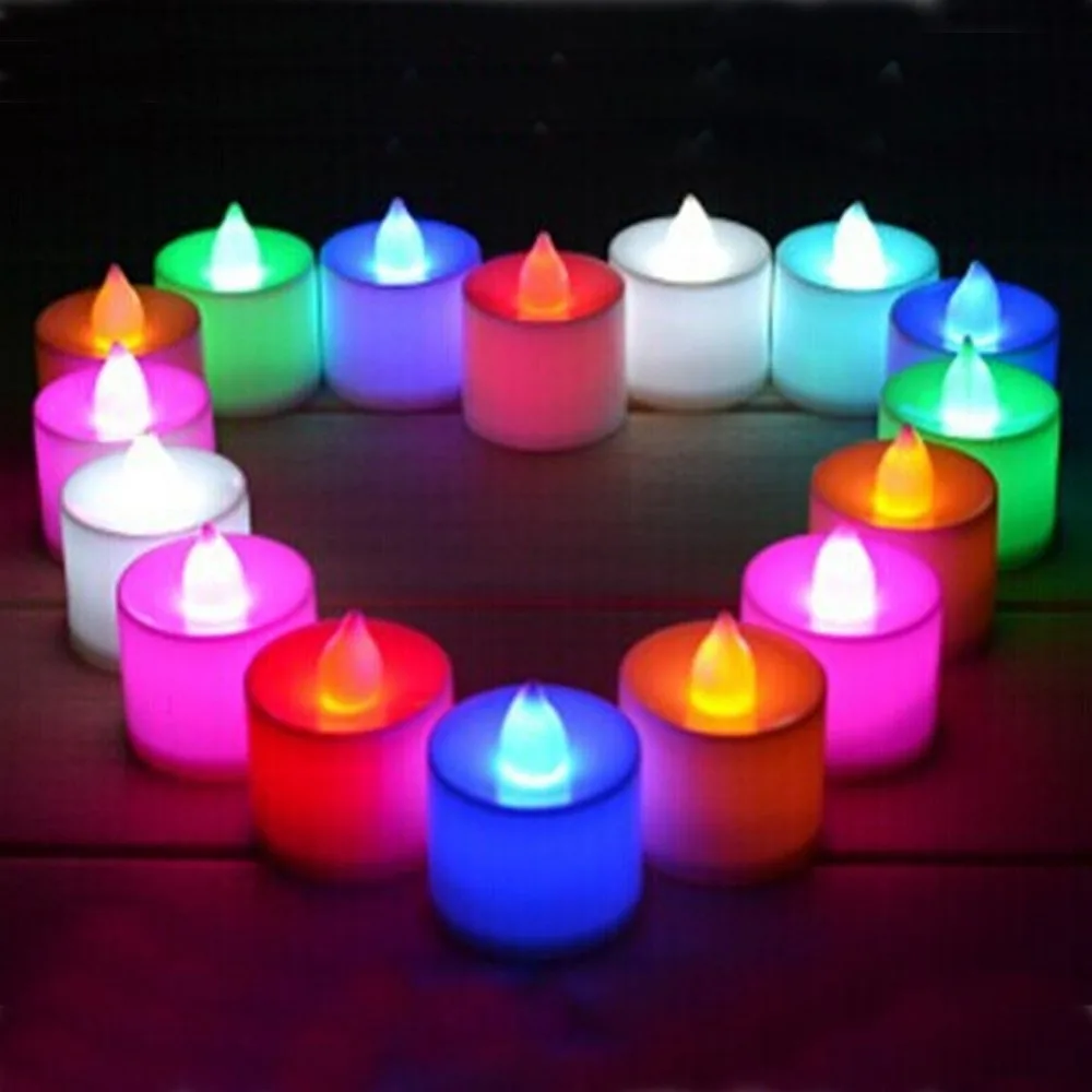 24pcs/lot Multicolor Light LED Candle Light Smokeless Flameless