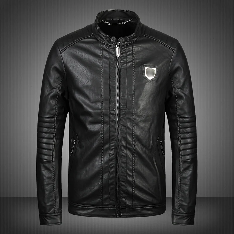 2014 Men PP Brand Leather jacket, Imitation crocodile skin texture ...