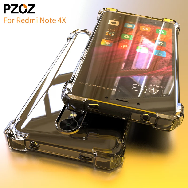 

PZOZ redmi note 4x case silicone luxury Anti-knock xiaomi redmi note4x Cover Transparent Clear Protective xiomi note 4x 3gb 32gb