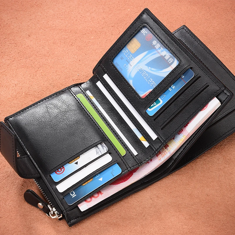 Goedkoop DWTS Vintage Mannen Portemonnee PU Lederen Korte Portefeuilles Mannelijke Multifunctionele Koeienhuid Purse Coin Pocket Rijbewijs Houder