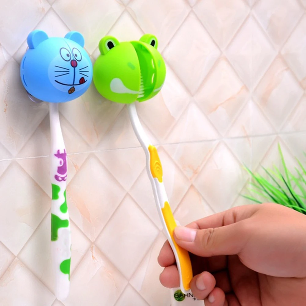 Горячая с животными милый мультяшный держатель для зубной щетки на присоске Аксессуары для ванной комнаты Набор настенный приклеивающийся держатель инструмент для детей Подарки
