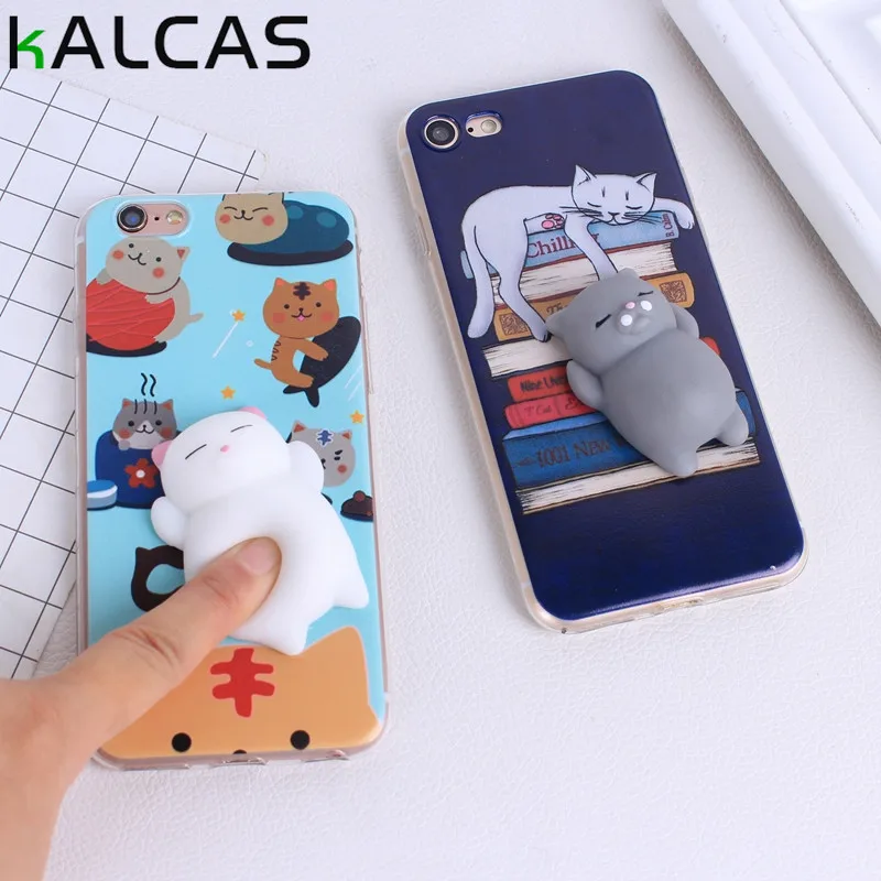 Phone Case For iphone 7 6S 6 Plus 5 5S Lovely 3D Cartoon Animal Panda Toys Squishy Squeeze Fashion Silicon Soft Cover |