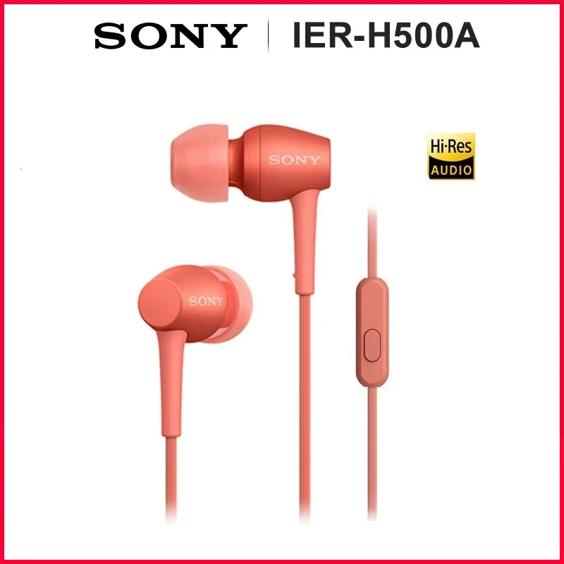 Original SONY IER-H500A Headphones 3.5mm Earbuds Stereo Music Earphone Smart Phone Headset Handsfree with Mic for Xperia 10P