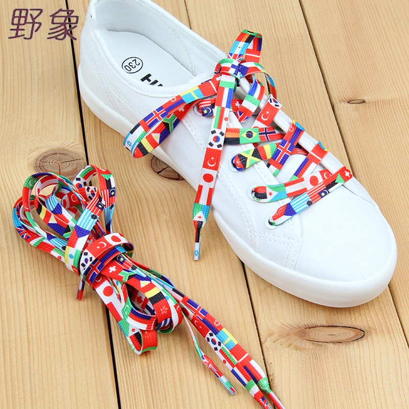 

1 pair 120cm colorful laces national flag shoelace rainbow Young vitality polyester fibre for Sport Sneaker Shoe