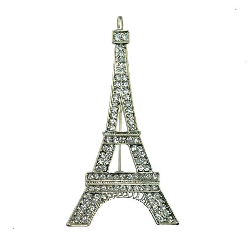 

2019 New Romantic Paris Eiffel Tower Crystal Brooches For Women Commemorative Brooches pins