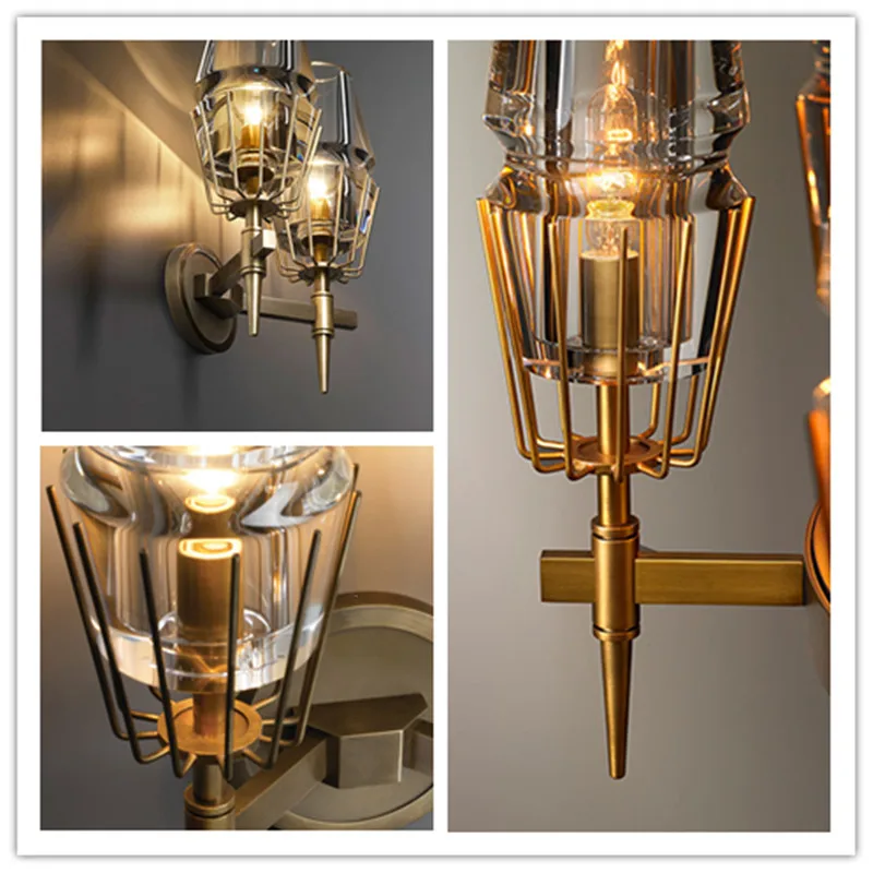 Свадебные светодиодные золотые хрустальные настенные светильники Wandlamp Post