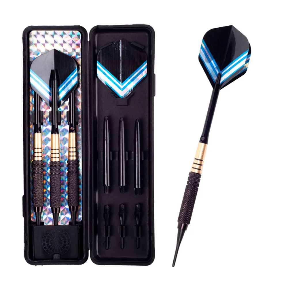 

3Pcs 19g Professional Safe Dart Soft Plastic Tip Black Plated Copper Barrel Aluminum Shaft Competition Training Electronic Dart