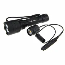 UltraFire C8 5-Mode 800lm Luz Blanca LED Linterna Antorcha UltraFire XM-L T6 Bombilla LED Flashlight + Interruptor de Presión Alejado tailcap