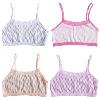 

Young Girls Lace Dot Soft Cotton Bra Puberty Teenage Sport Underwear Kids Cloth