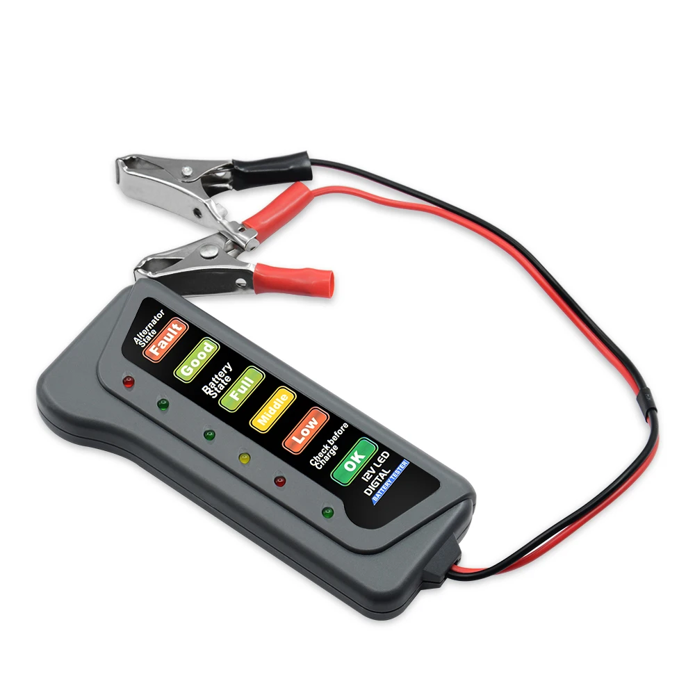 12V Digital Battery Alternator Tester for Car Motorcycle battery monitoring tester