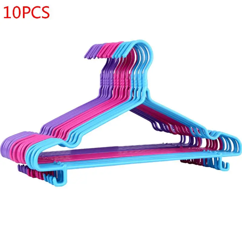 

10pcs Adult Coat Jacket Clothes Hangers Outdoor Drying Rack Antiskid Closet Organizer With Hooks 40cm