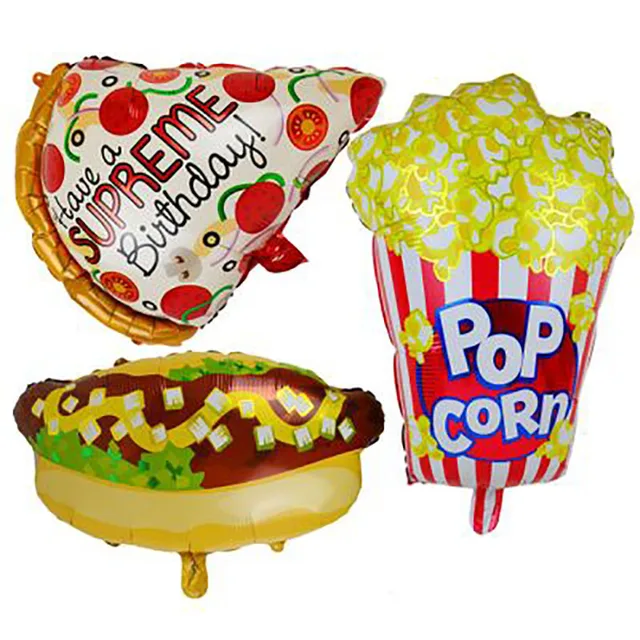 10 pieces hamburger foil balloons birthday pizza helium balloon