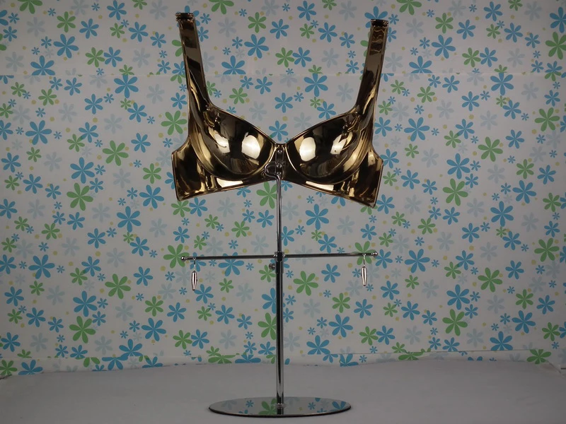EMB-015PG  Golden plated bra show mannequinl_15
