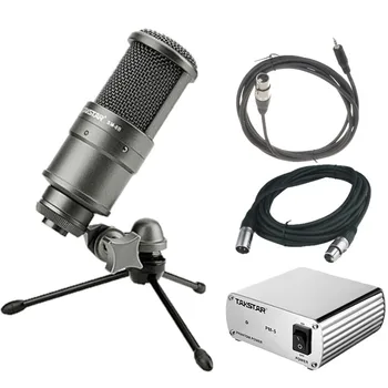 

New Takstar SM-8B + PM-5 48V power supply condenser microphone broadcasting recording microphone audio cable st-105 tripod