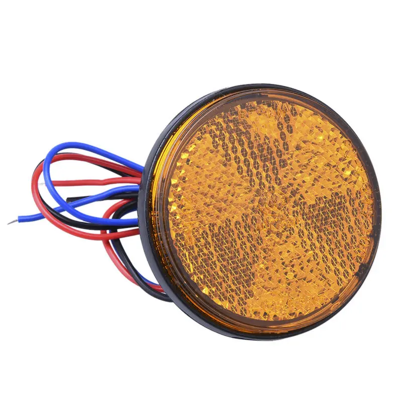 Авто Мото 24 SMD LED автомобилей мотоцикл фары лампы круглый Отражатели мотобайк светодиодные фонари красный, белый желтый свет 12 В