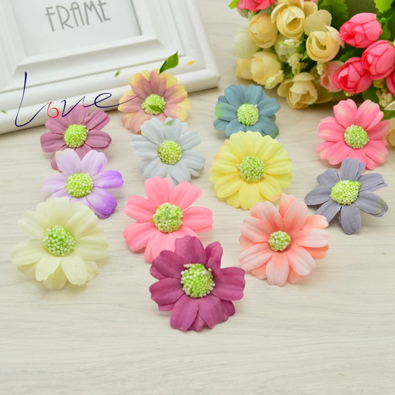 30 pcs Cheap artificial daisy flower bride wedding gift car decoration home collage supplies