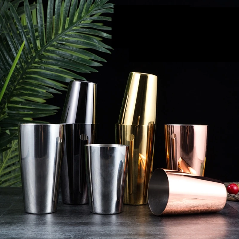 

Stainless Steel Cocktail Shaker Tin on Tin Boston Shaker Professional Bartender Cocktail Shacker