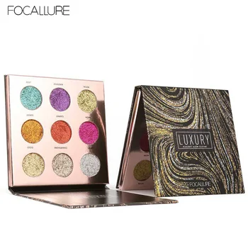

FOCALLURE 9 Colors Shimmer Eyeshadow Make Up Palette Waterproof Cosmetic Eye Bright Glitter Makeup Lips Face Makeup