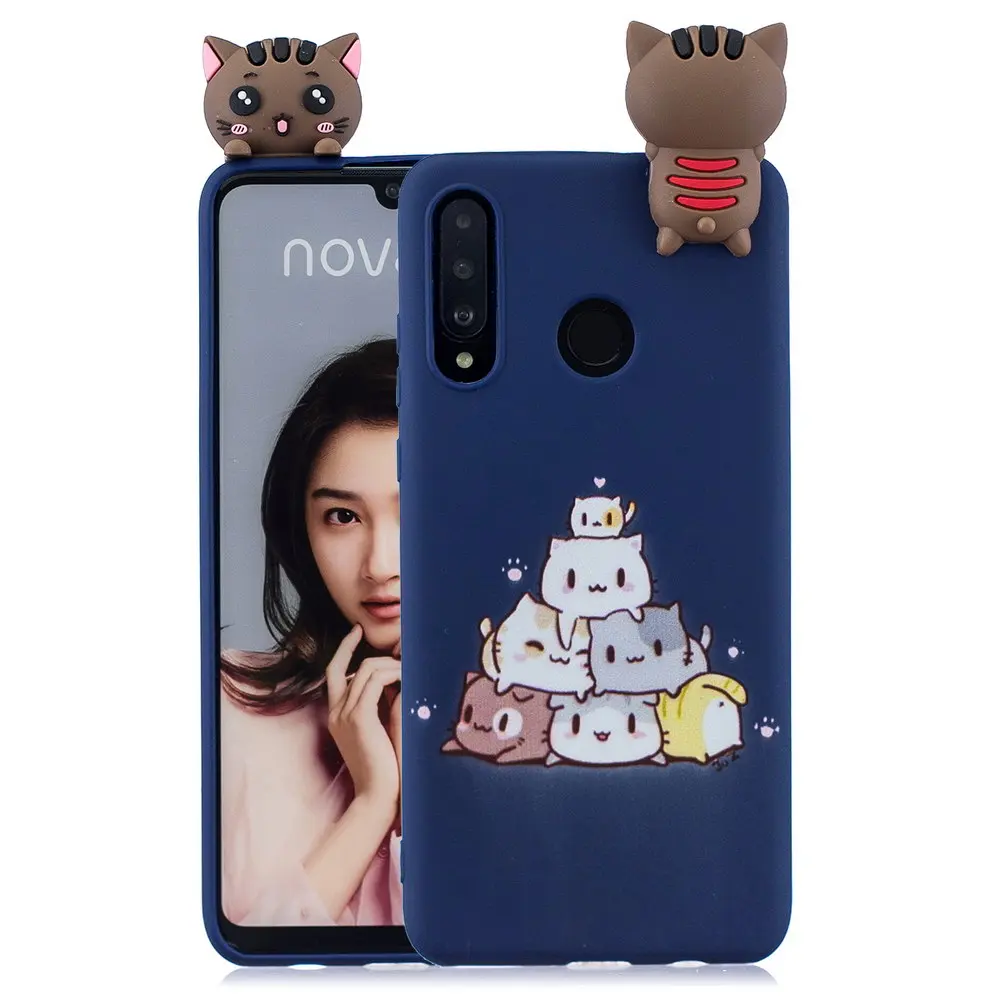 Силиконовый чехол для Huawei P30 Pro мягкий ТПУ 3D единорог свинья медведь розовый милый