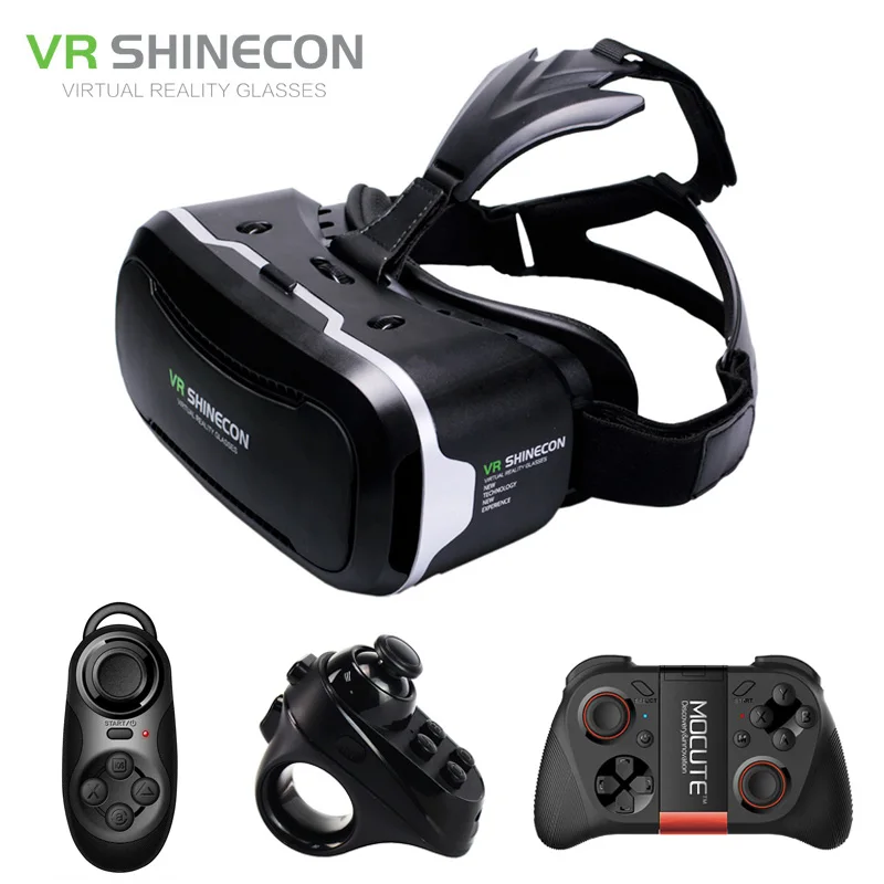 

Googles Cardboard 3D Virtual Glasses Shinecon VR 2.0 ii Virtual Reality 3 d VR Headset Helmet Head Mount + Remote Control