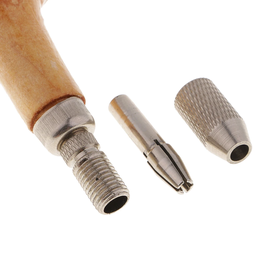 Wood Handle Pin Vise Vice Hand Twist Drill Rotary Tools for Jeweler Jewelry Making Hobby DIY Model Craft for 1.0-2.4mm Bits