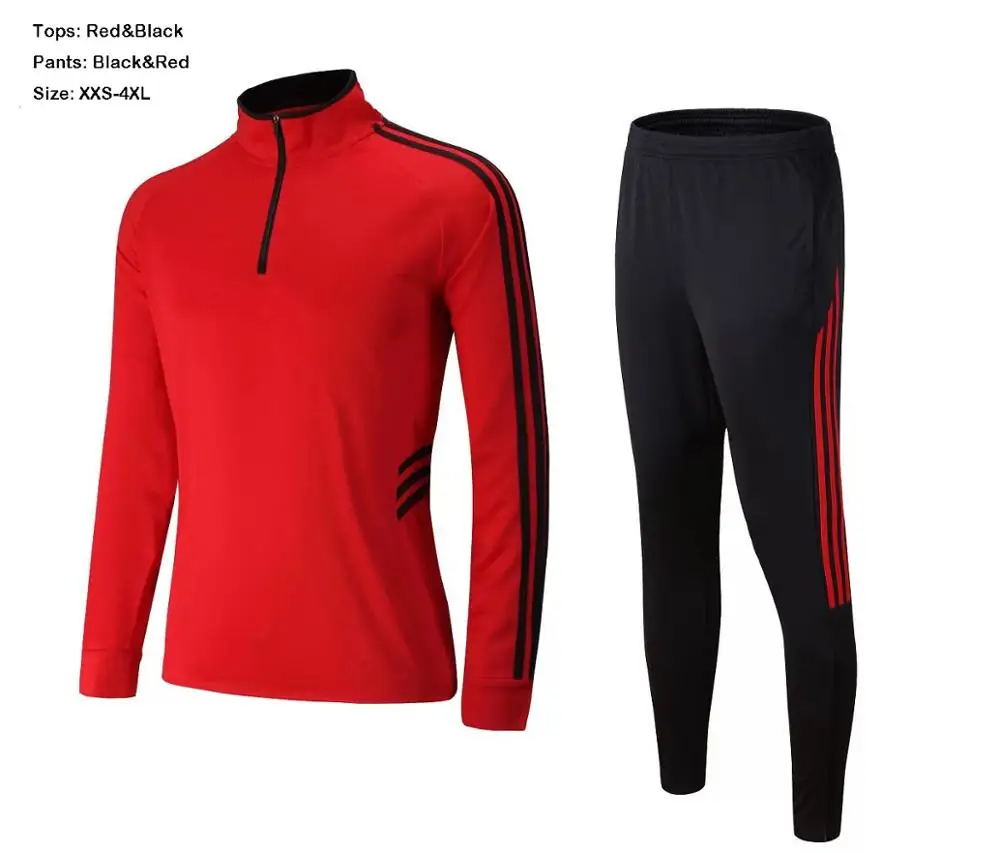 Мужская спортивная одежда для взрослых, пальто на молнии для мальчиков, тренировочный костюм с длинным рукавом для бега, футбола, спортивный комплект с полосатыми штанами - Цвет: 1
