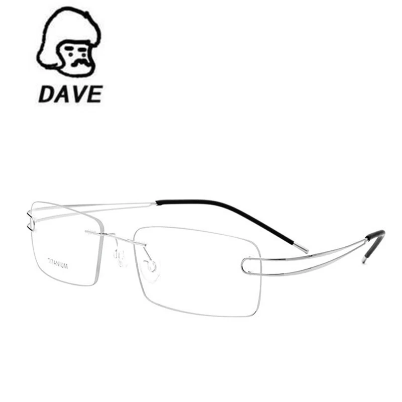 

DAVE Brand Rimless Glasses Frame Women Titanium Eyeglasses men Hand-Made Glasses Frame Myopia Optical Prescription Glasses Frame