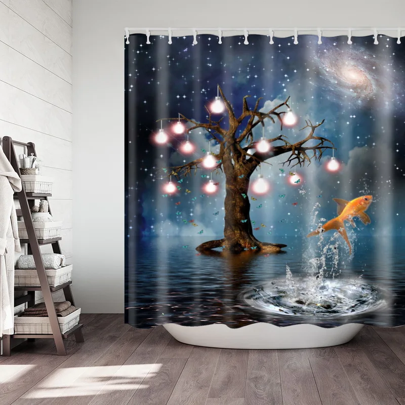 Занавеска для душа ванной из полиэфирной ткани Bathroom180 x 180 см Moldproof