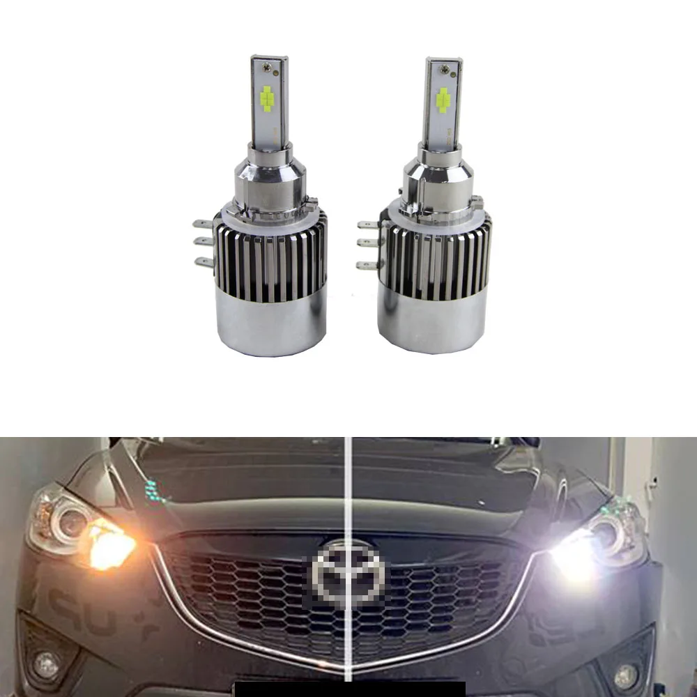 

2X H15 Replacement Led Headlight Bulb Kit Error Free Canbus 6000K White Light For Mazda CX-5 1st. Gen. KE (2014)
