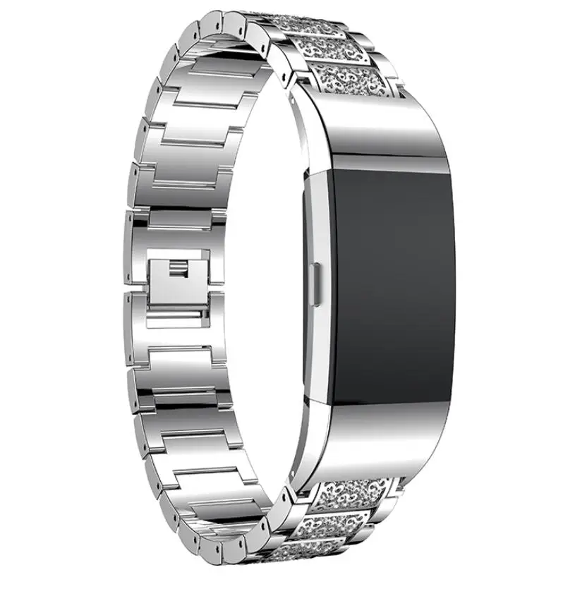 Watchband for fitbit charge2 Stainless Steel Crystal Rhinestone Diamond