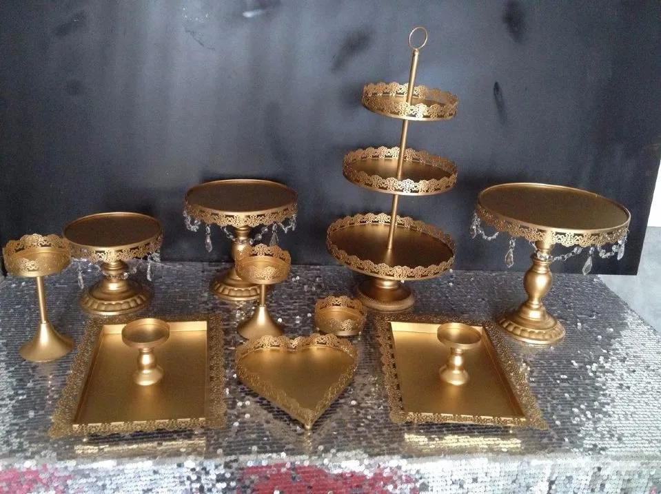 Gold Wedding Dessert Tray Cake Stand Cupcake Stand Party Decoration