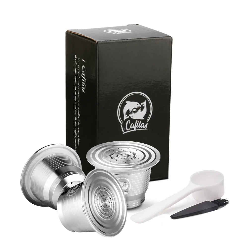 ICafilas Stainless Steel Coffee Capsule Pod For Nespresso Refillable Reusable Coffee Filters For Nescafe Coffee Machine ICafilas Stainless Steel Coffee Capsule Pod For Nespresso Refillable Reusable Coffee Filters For Nescafe Coffee Machine