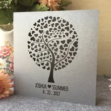 100 шт/партия квадратное бесплатное пользовательское имя и дата свадебные приглашения лазерная резка свадебные украшения приглашение на вечеринку дня рождения подарочная карта