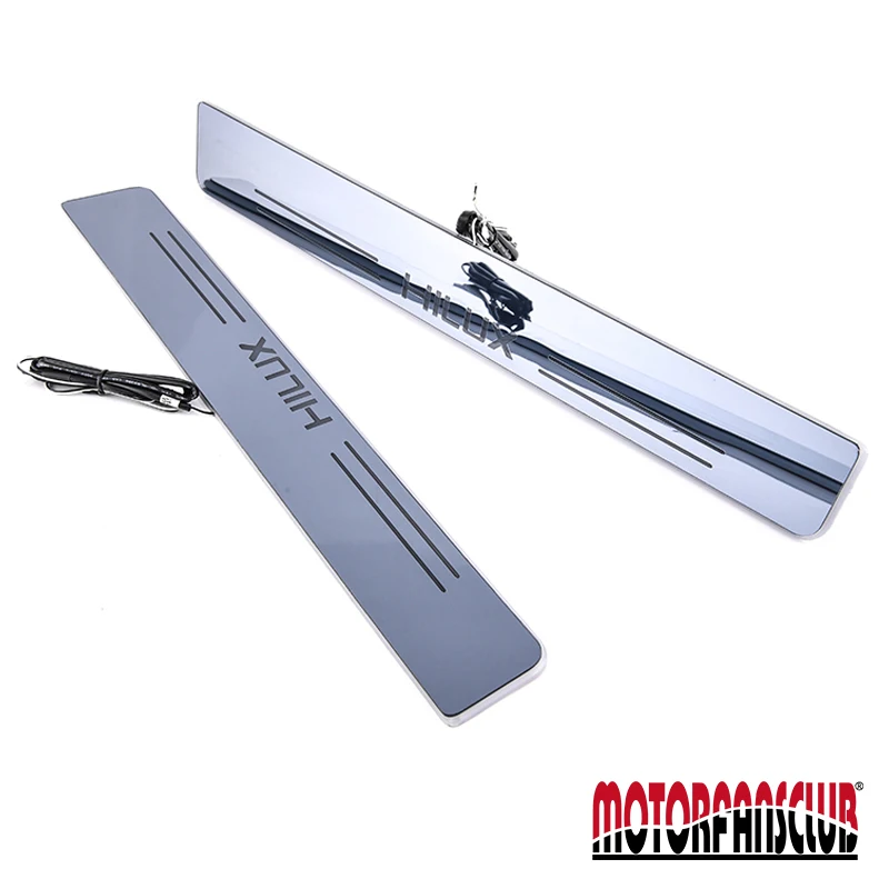 MOTORFANSCLUB Car Styling Accessaries Waterproof LED Welcome Scuff Plate Pedal Door Sill For Toyota Hilux Revo