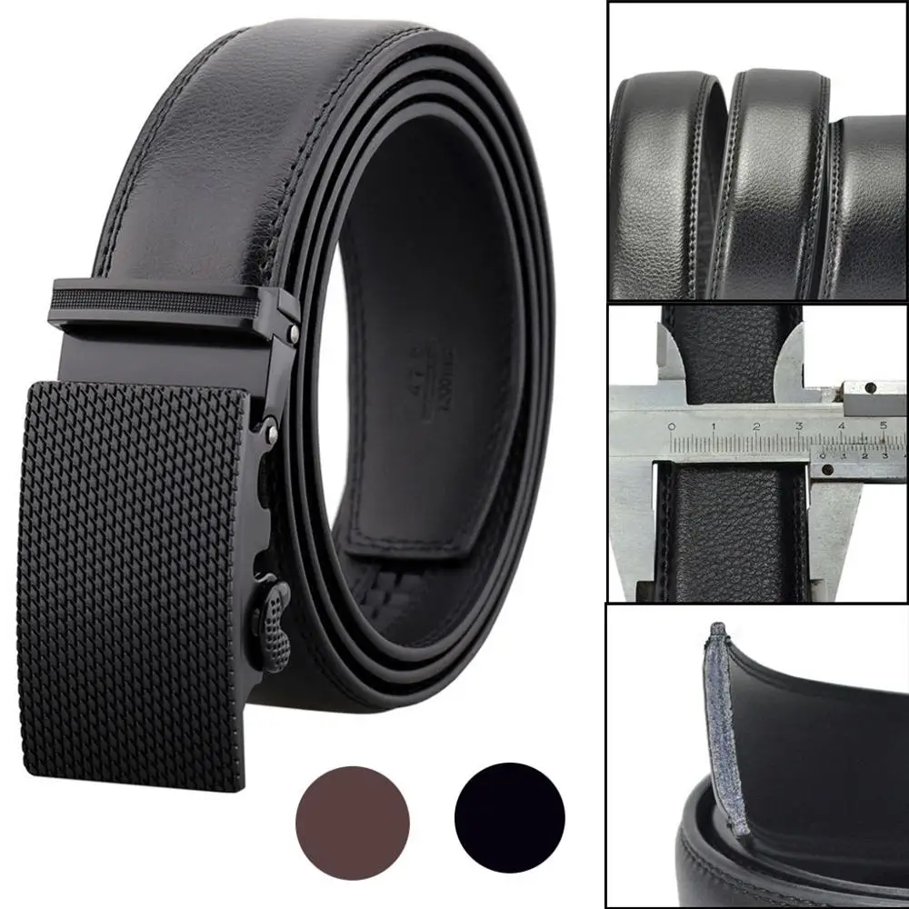 

Easy Detachable Men's Elegant Leather Ratchet Dress Belt With Automatic Buckle