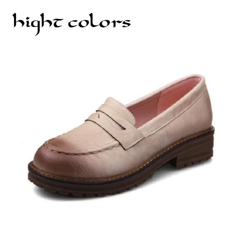 Женские туфли оксфорды из ПУ кожи на толстой подошве|pink loafers|creepers shoes womanplatform flats |