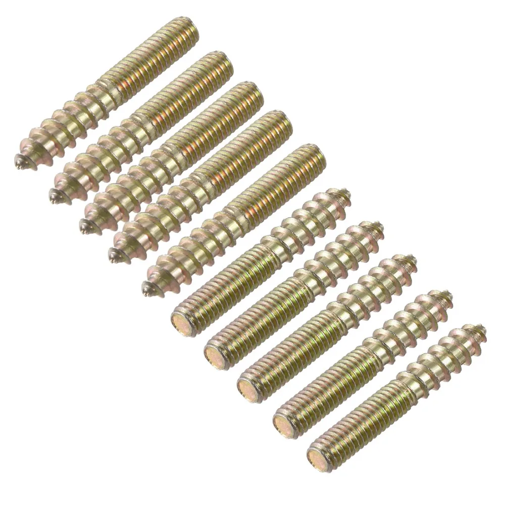

Uxcell 10pcs M8 M6 Thread Double Headed Hanger Bolt Self-Tapping Screw Carbon Steel Dual End 30mm 40mm 50mm 60mm for Furniture