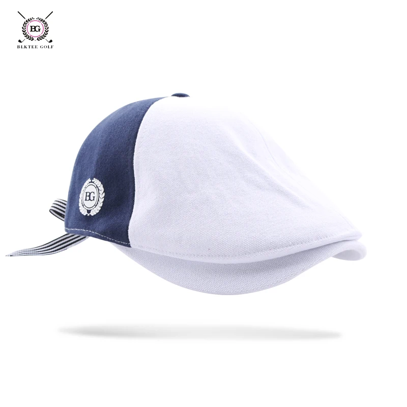 

NEW bg GOLF cap sports sunscreen hat outdoor accessories ladies visor korean version double color leisure beret hat white +Navy