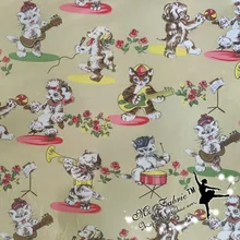 50*140 см ретро-гитара Рок музыка кошка собака хлопчатобумажная ткань для шитья материал "сделай сам" Hometextile пэчворк/постельные принадлежности