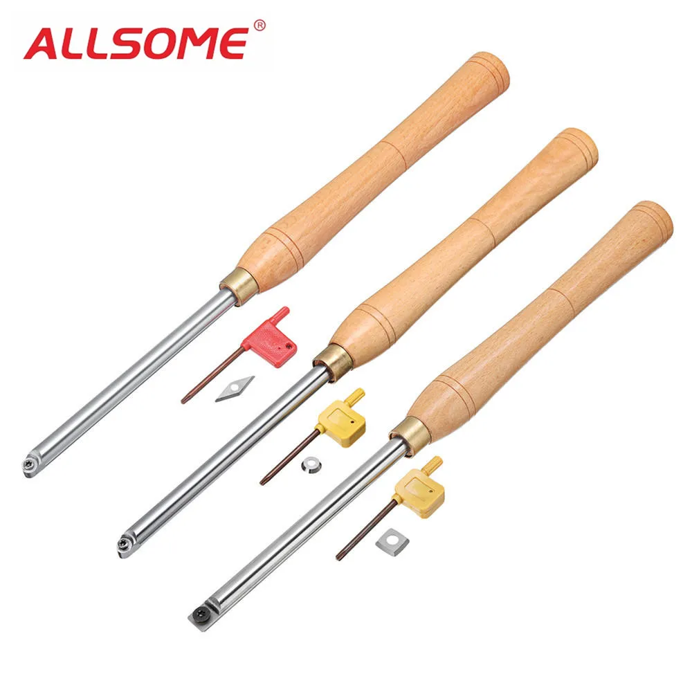 ALLSOME Round Square Diamond Wood Turning Tool Carbide Insert Cutter