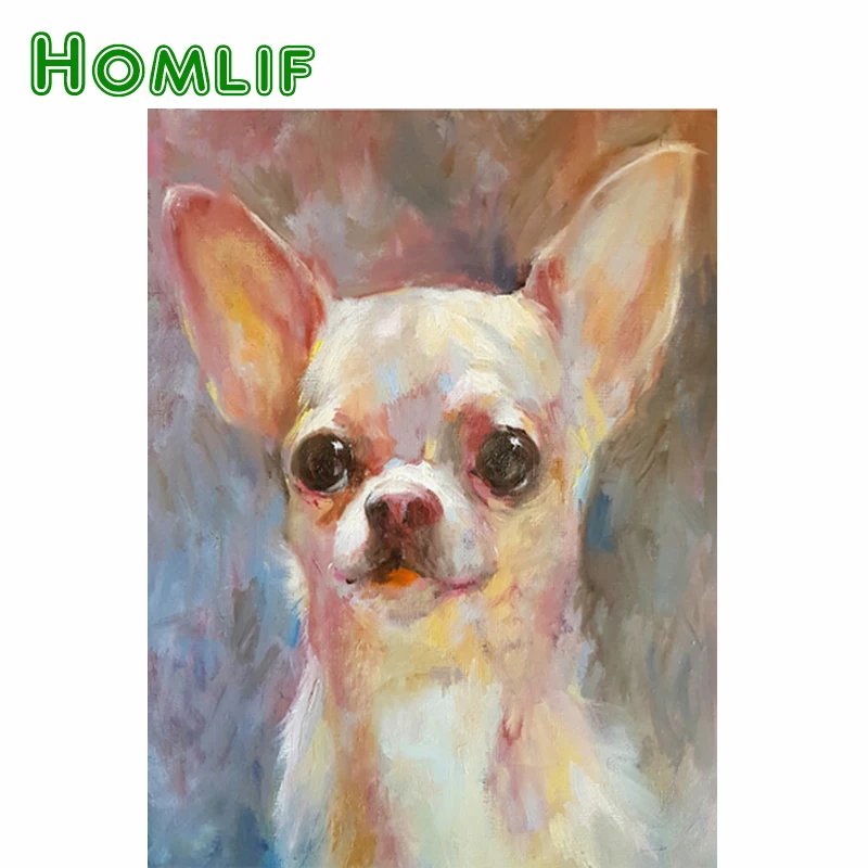 HOMLIF полное алмазное сверло для квадратных отверстий картина Чихуахуа 5d DIY Алмазная вышивка собака животное изображение Стразы для домашнего декора