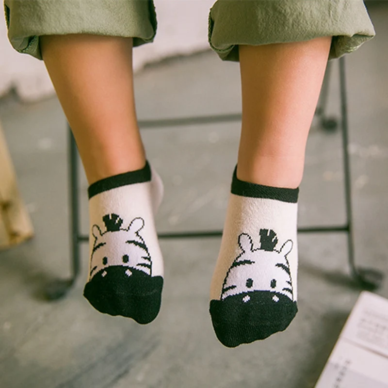 Носки невидимки Детские х/б с принтом зебры 3 размера|socks for boys|kids ankle sockssocks pattern |