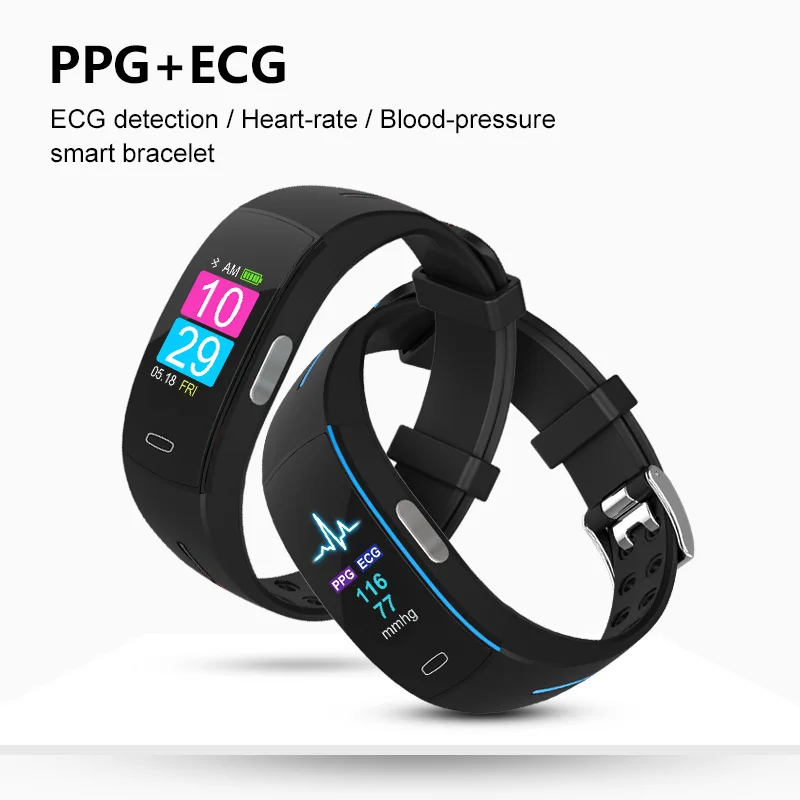 P3 Plus Smart Wristband blood pressure heart rate monitor PPG ECG smart bracelet Activity fitness tracker Band health smartband