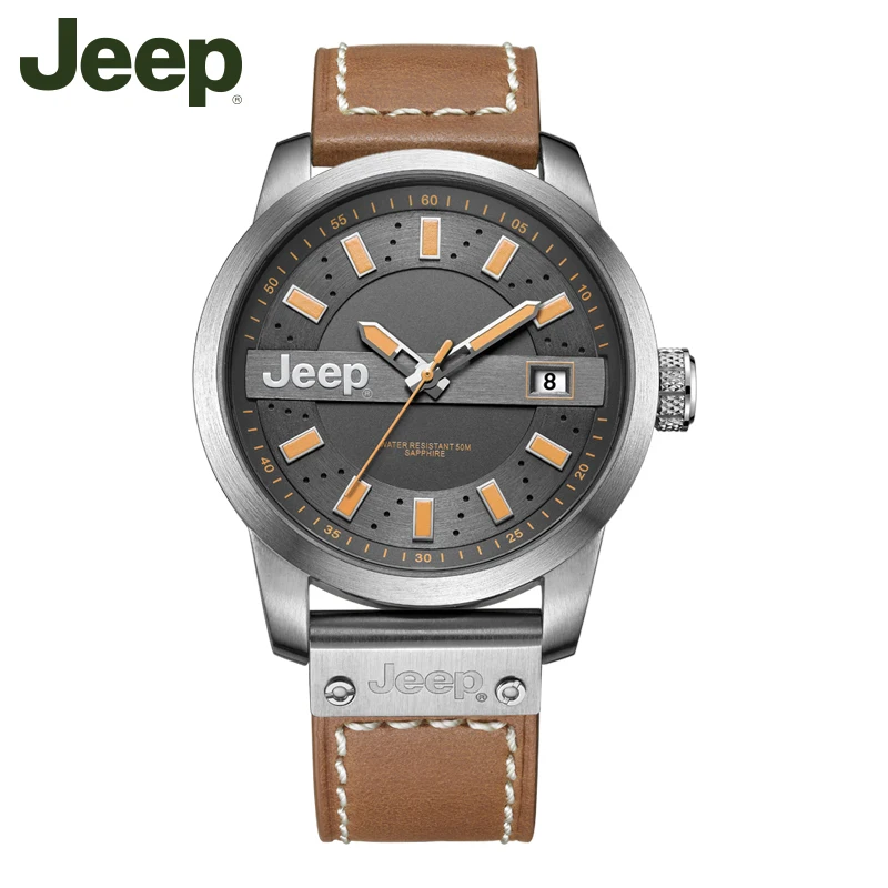

Jeep Original Men Watch Outdoor Waterproof Watches Leather Band Mens Quartz Wristwatches Relogio Masculino JPW63601
